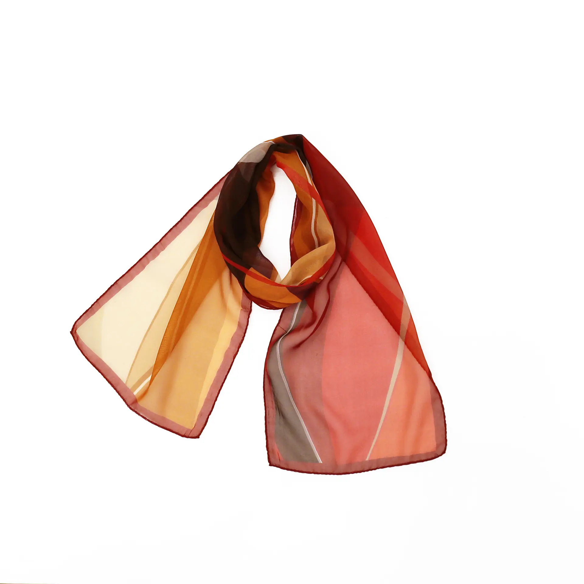 シルクストール/ハーフサイズ/幾何学柄/赤|ストール専門店NaturalLounge