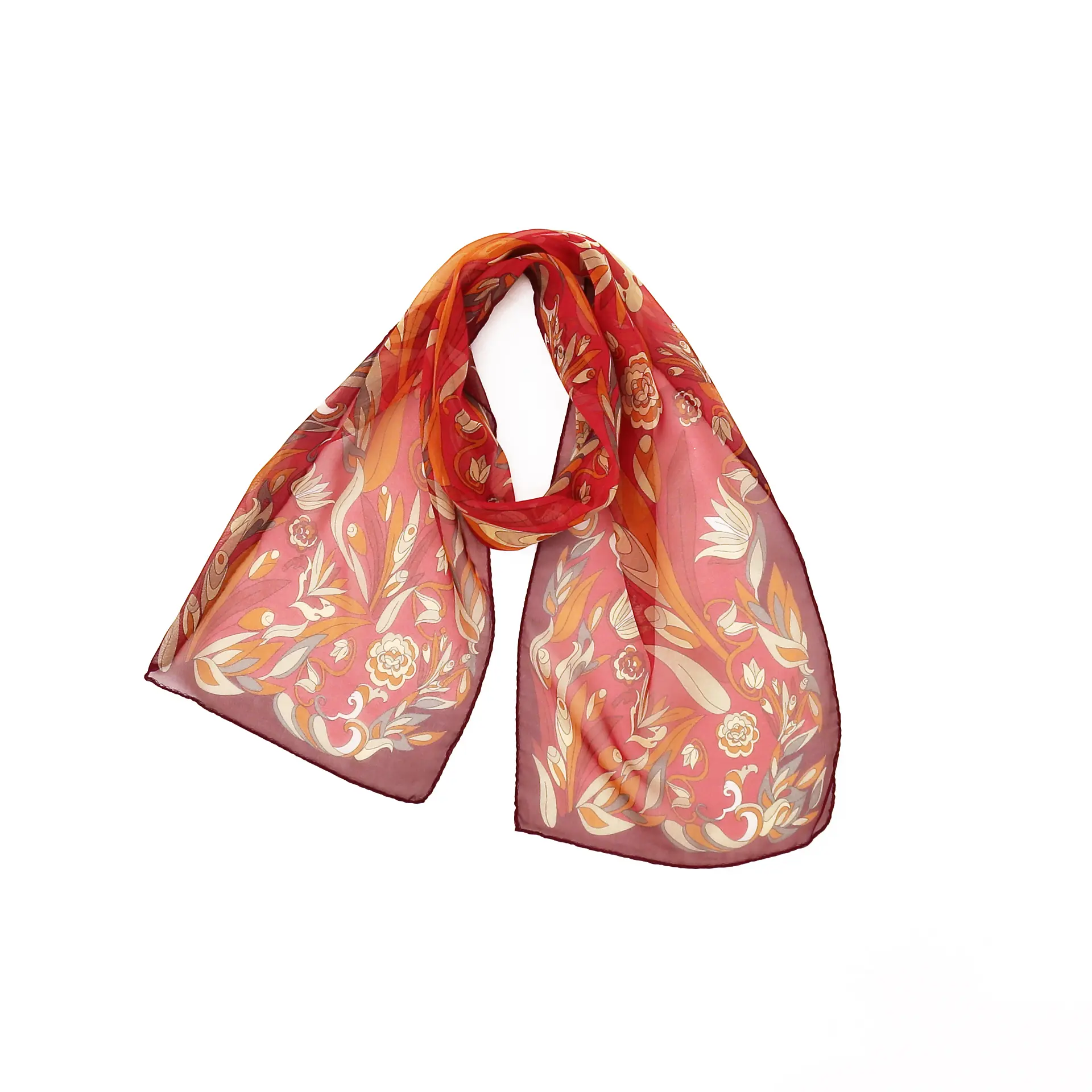 シルクストール/ハーフサイズ/ペイズリー柄/赤|ストール専門店