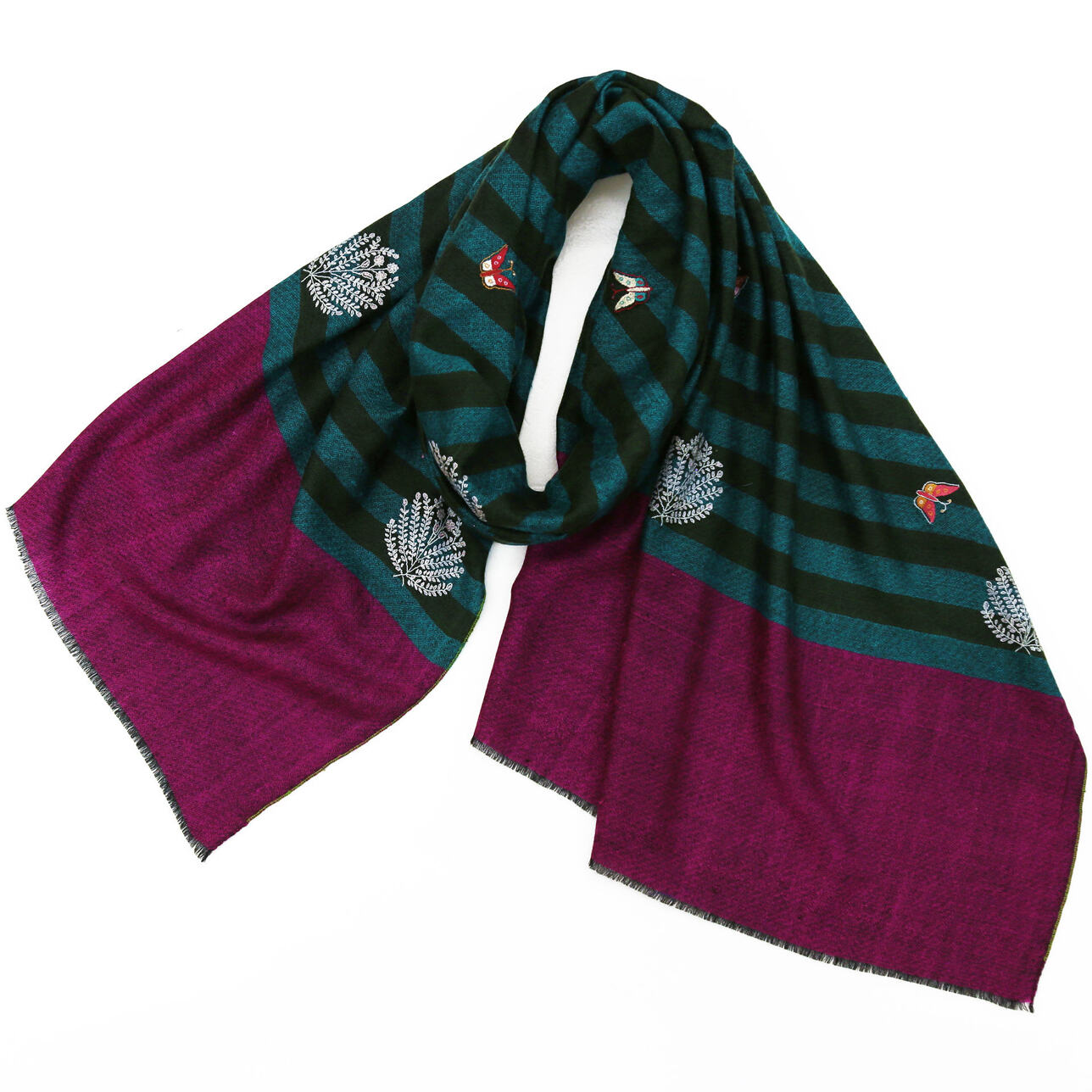 カシミヤストール ブルーグリーン カシミヤストール ペールグリーン