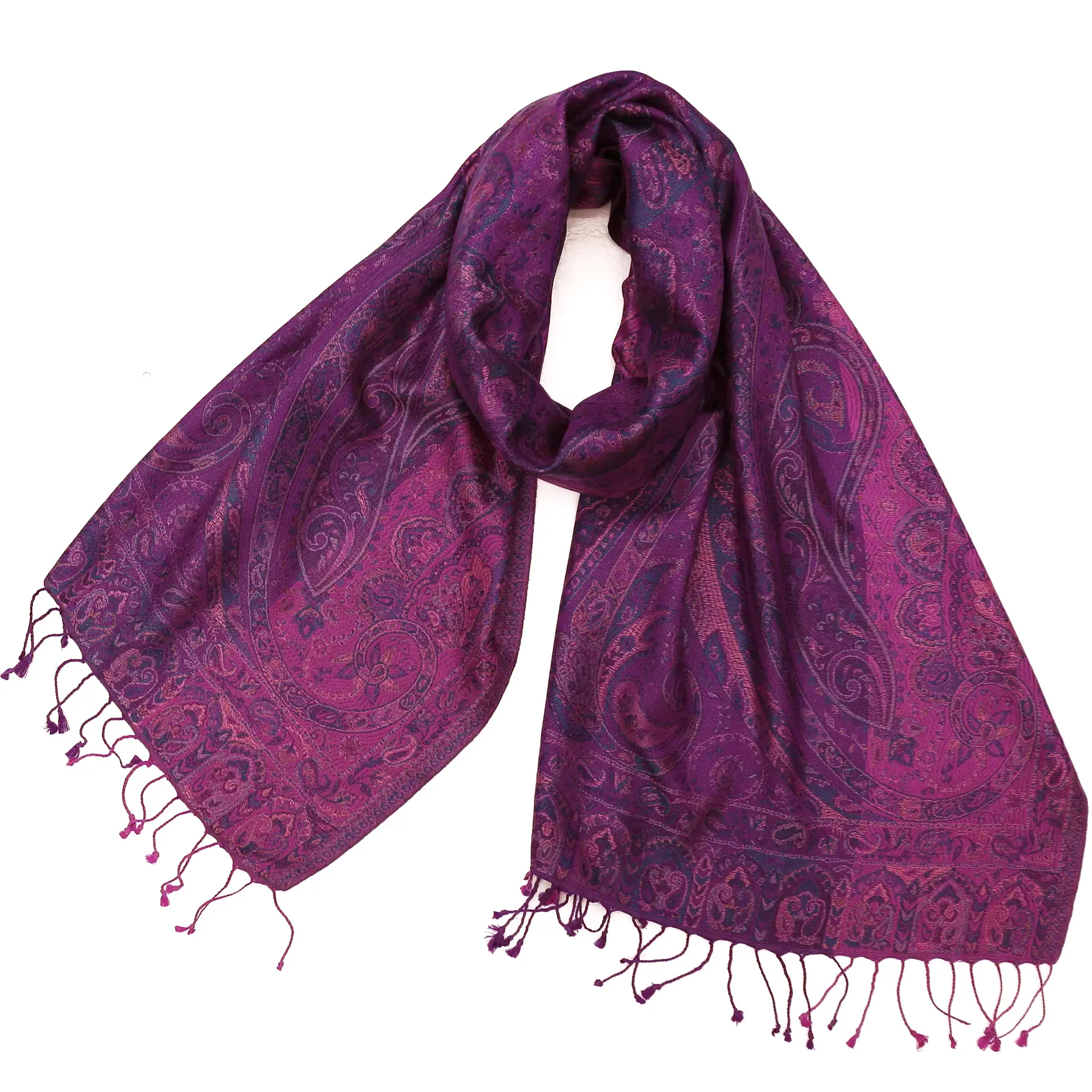 シルクストール/大判/ペイズリー/ロイヤルパープル/本紫|ストール専門
