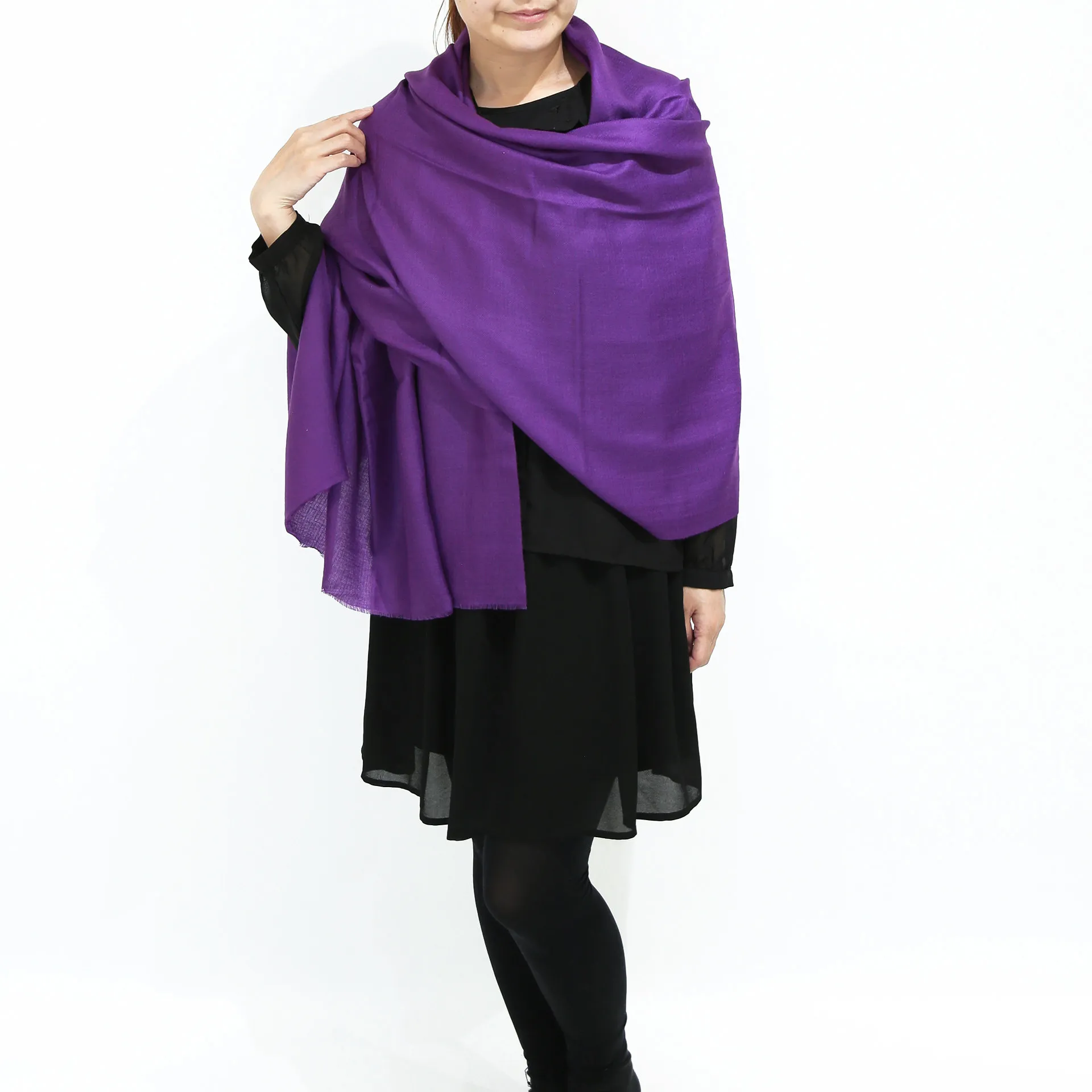 カシミヤ100%ストール/大判/紫|ストール専門店NaturalLounge