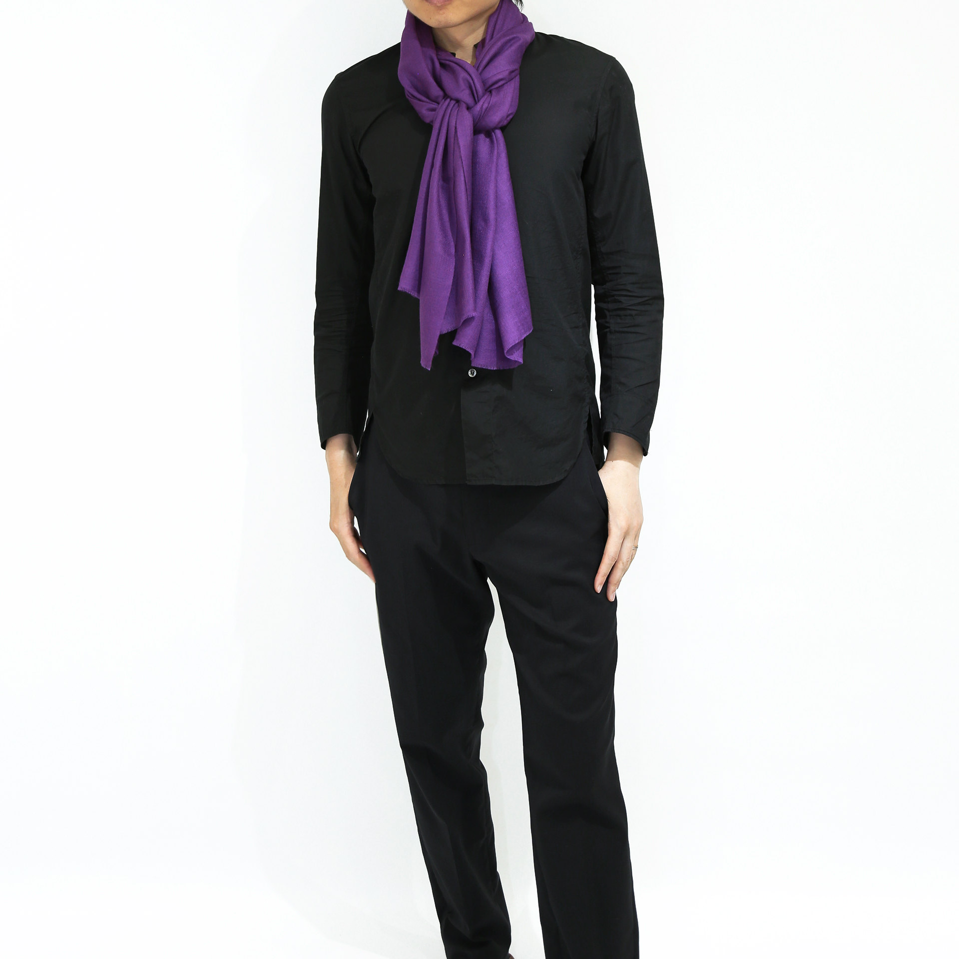 カシミヤ100%ストール/大判/紫|ストール専門店NaturalLounge