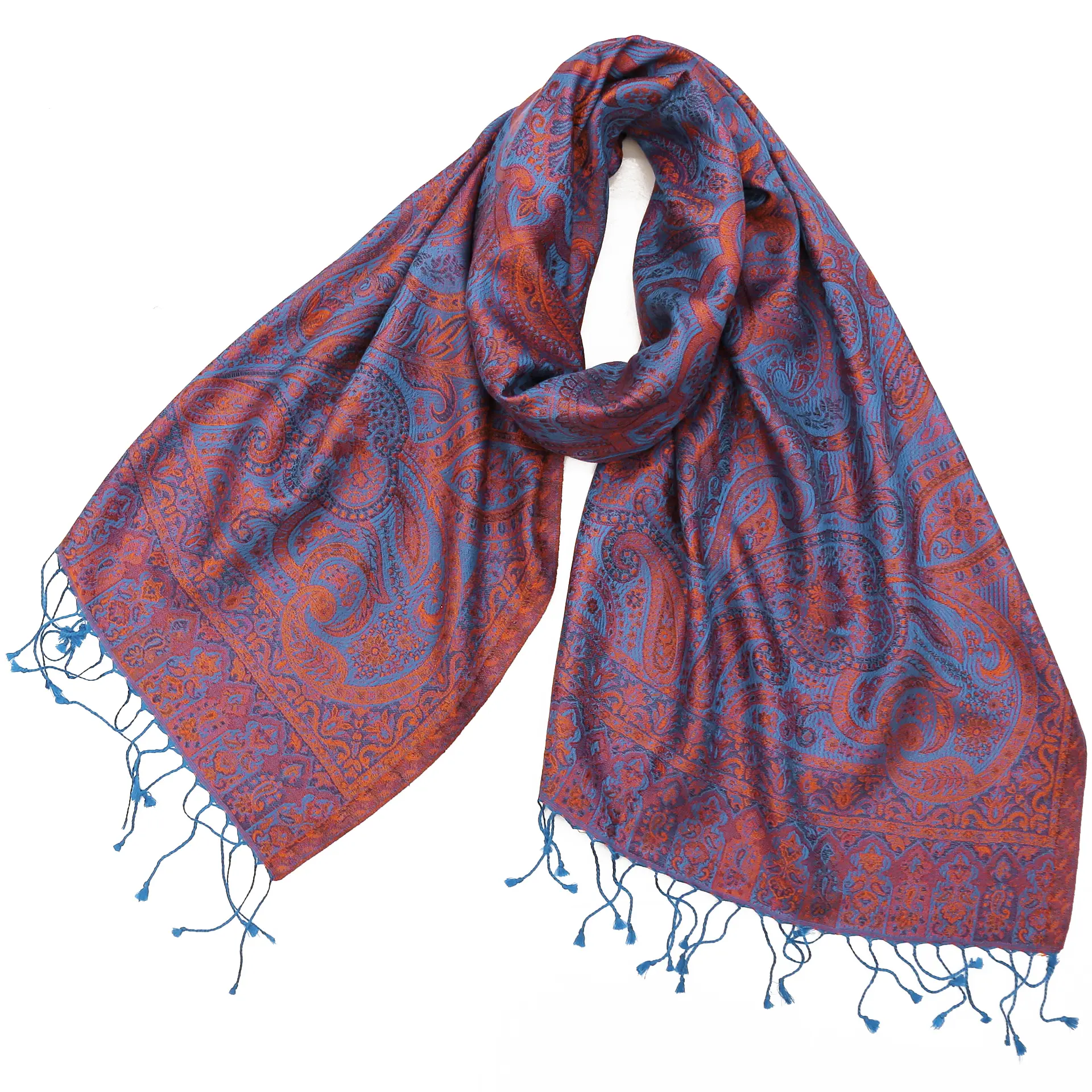 シルクストール/大判/ペイズリー/紫/青|ストール専門店NaturalLounge