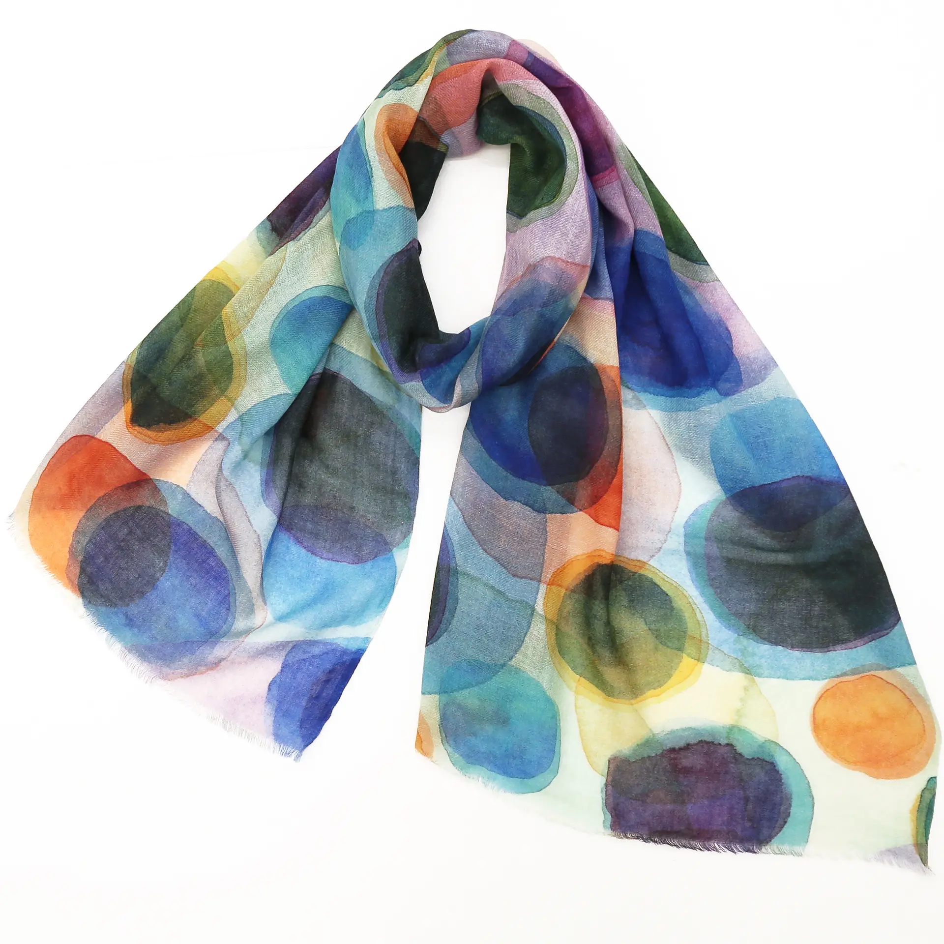 【新品未使用タグ付き】ウールシルク大判ストール ウールシルクストール/大判/ドット/赤/多色|ストール専門店NaturalLounge