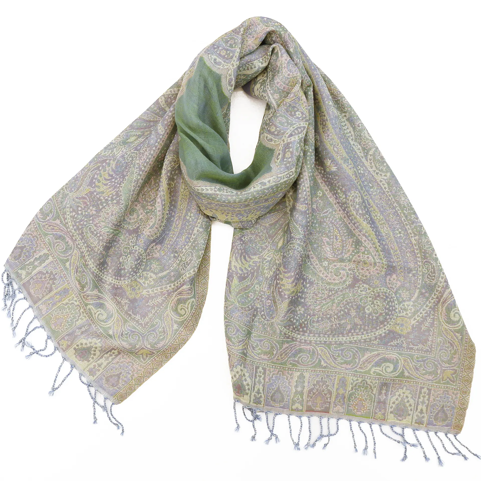 Petrusse/ペトルス　ペイズリーウールストール ウールストール/大判/ペイズリー/緑|ストール専門店NaturalLounge