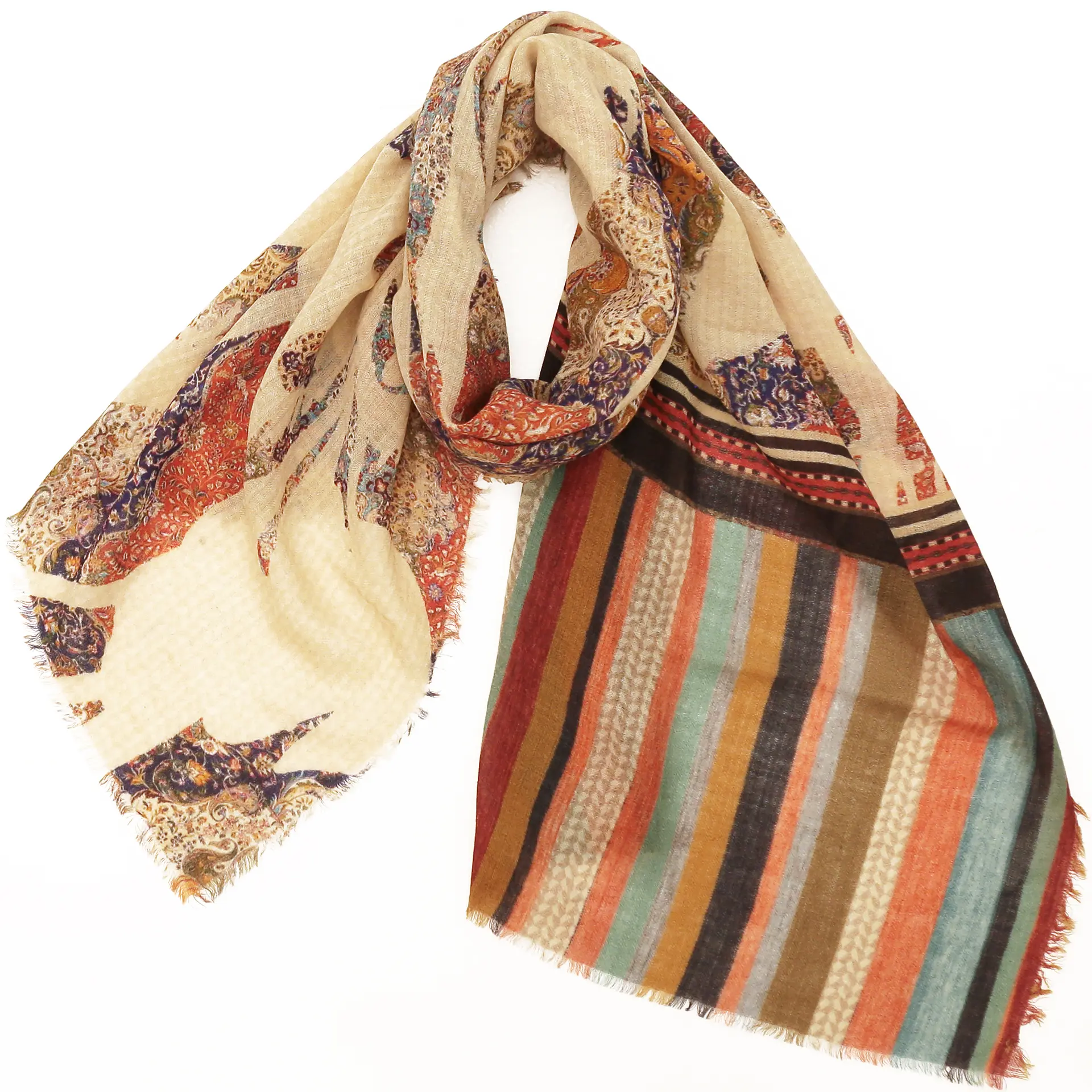 ウールストール/大判/ペイズリー/赤|ストール専門店NaturalLounge