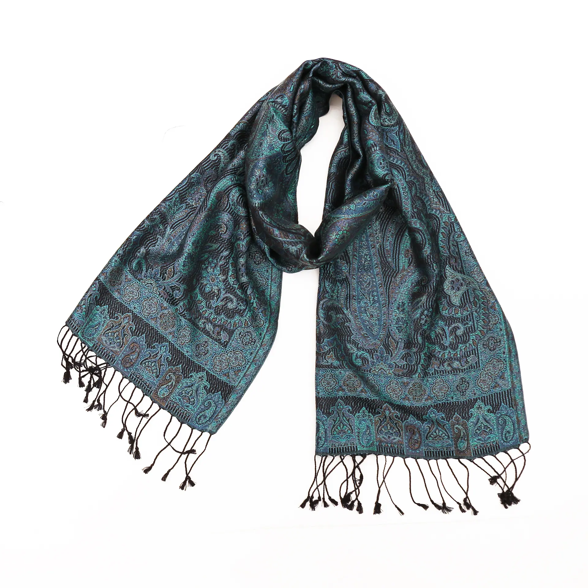 シルクストール/ハーフサイズ/ペイズリー柄/紺|ストール専門店