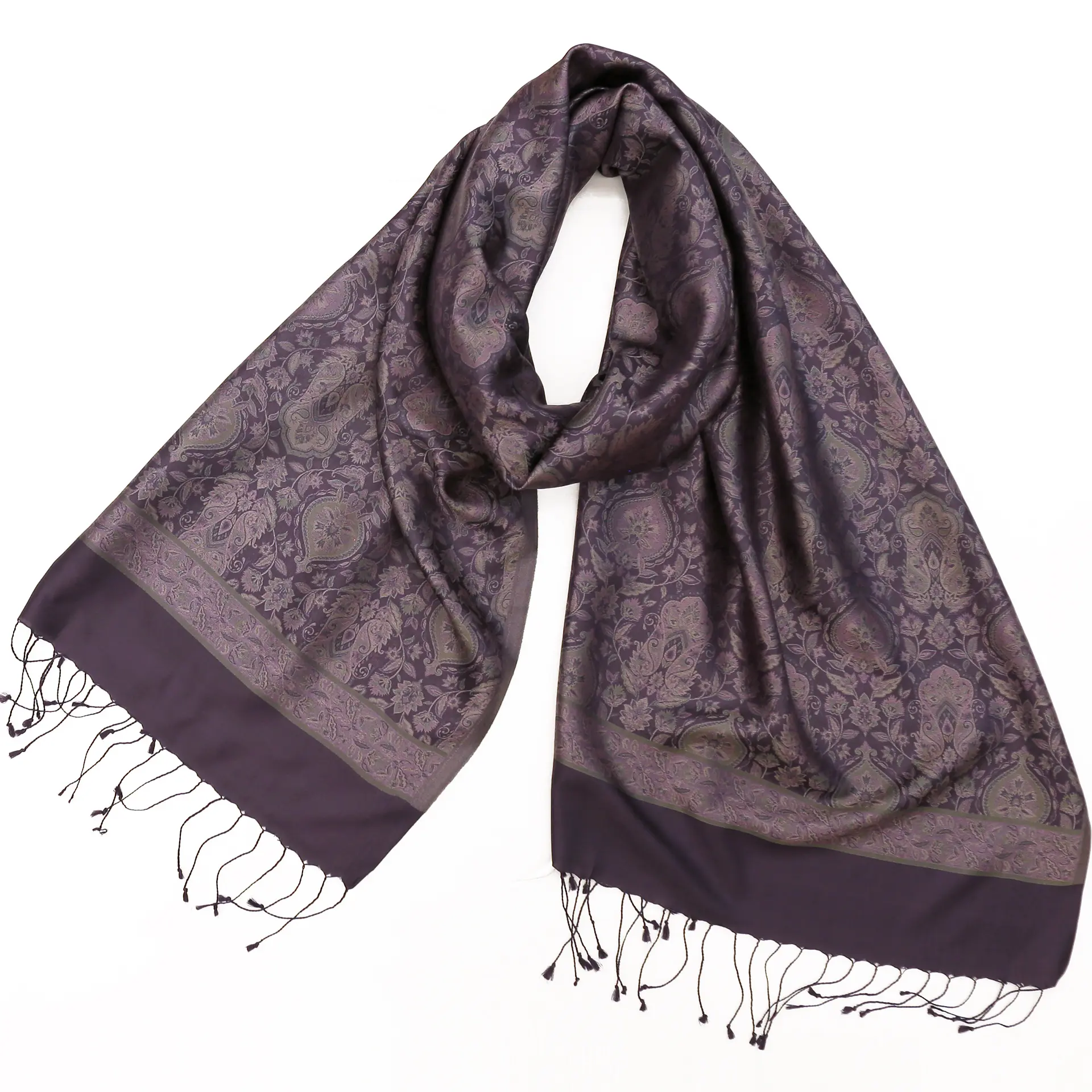 シルクストール/大判/薄手/ペイズリー/紫|ストール専門店NaturalLounge