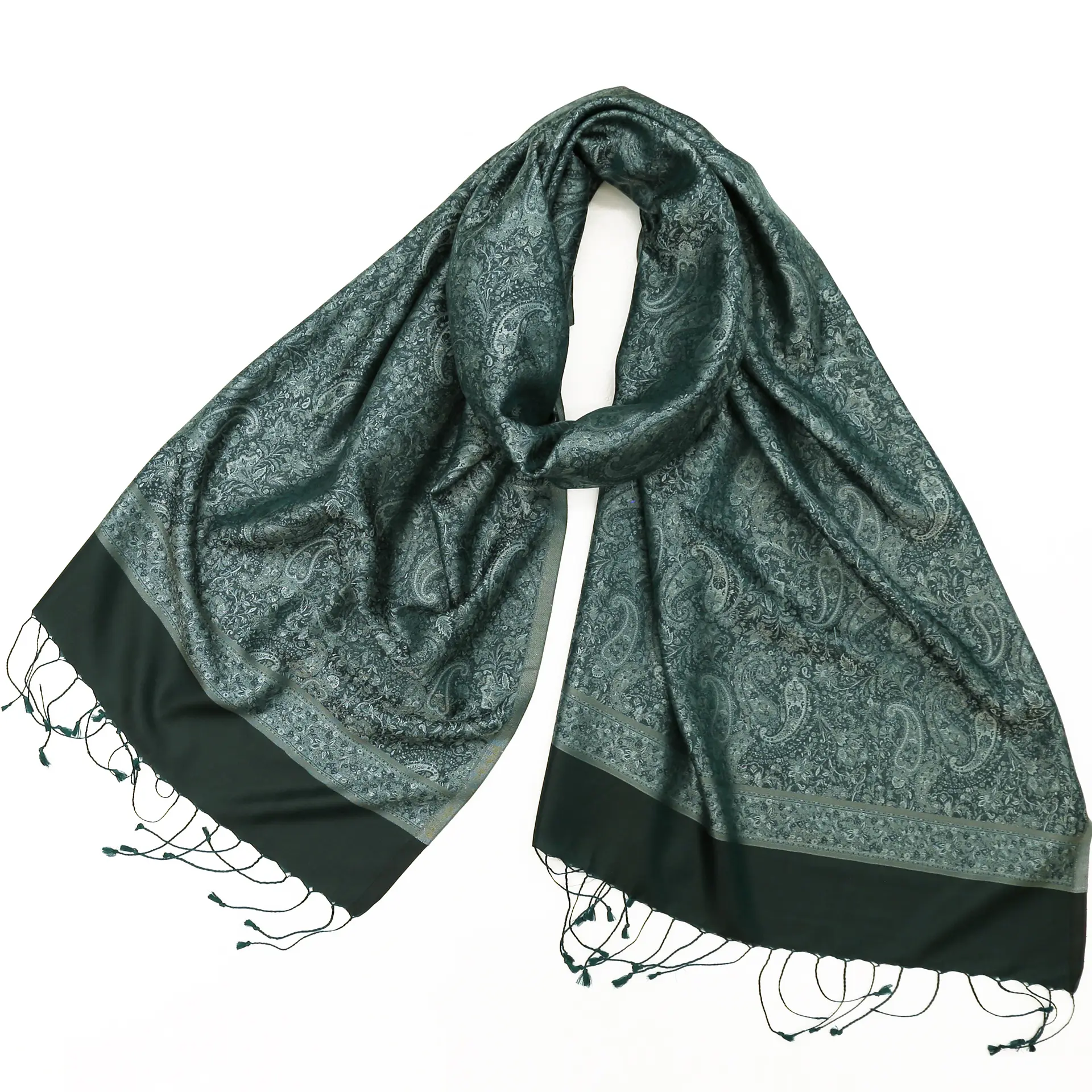 シルクストール/大判/薄手/幾何学/緑|ストール専門店NaturalLounge